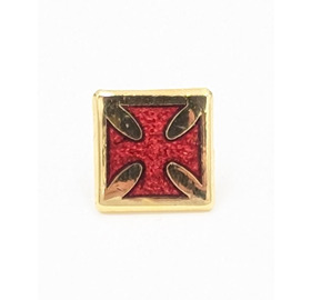 Knights Templar -Square Pin Badge (Red Cross)