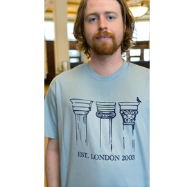 London Pillars design - pale blue t-shirt 