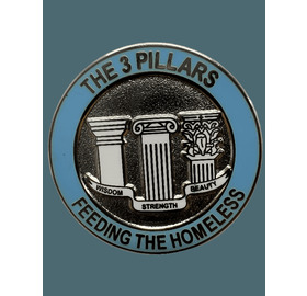 3 Pillars Feeding The Homeless Pin Badge (Three Pillars)