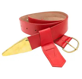  Knights Templar Red Leather Belt & Frog (Length 70 inches)